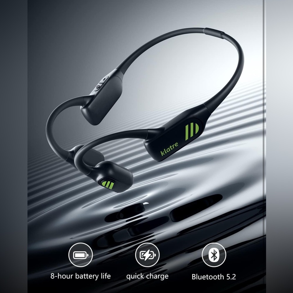 Klatre Open Ear Headphones Wireless Bluetooth - LS1 Wireless. Black & Red